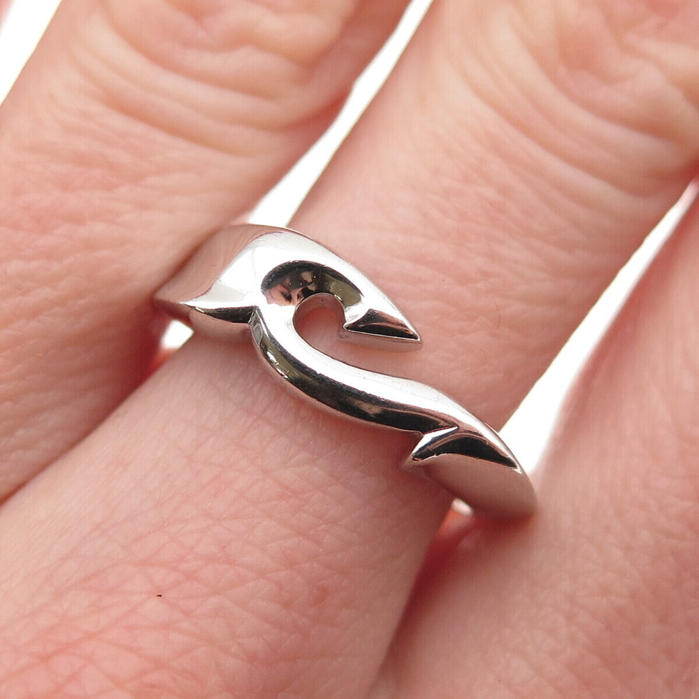 Guess 925 Sterling Silver Half Heart Ring Size 7